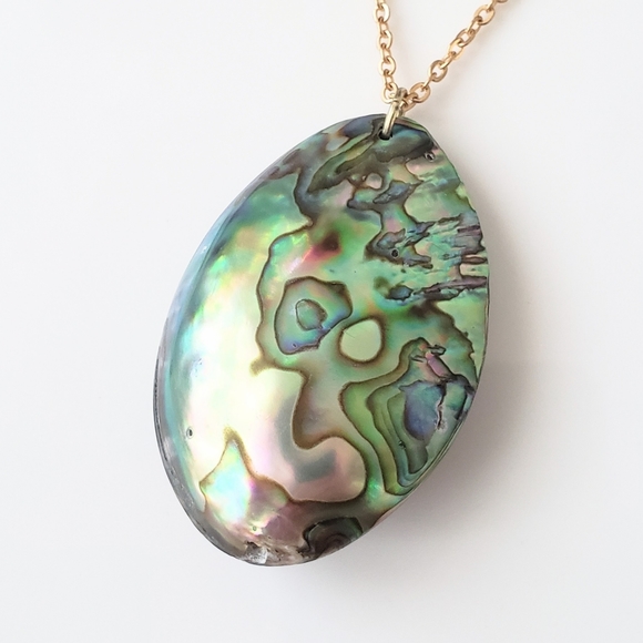 Jewelry - Natural whole abalone shell pendant necklace